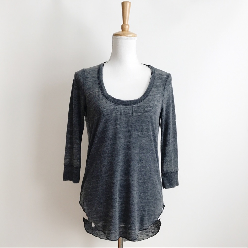 Chaser Charcoal Open Back Long Sleeve Tee